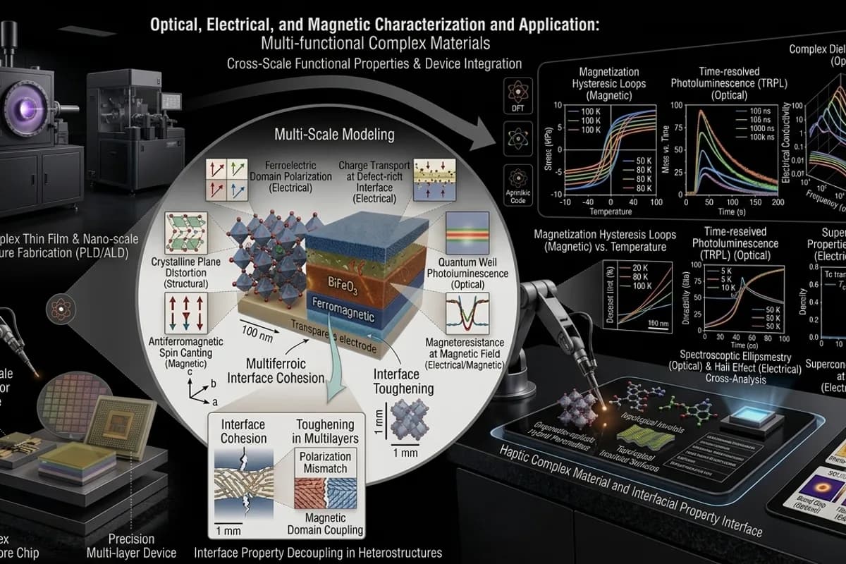 Optical, electrical and magnetic properties of complex materials