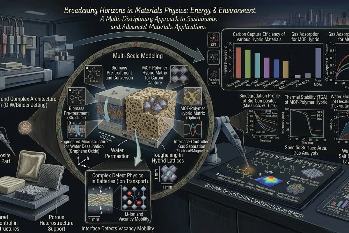 Other topics related to the physics of materials, energy and the environment